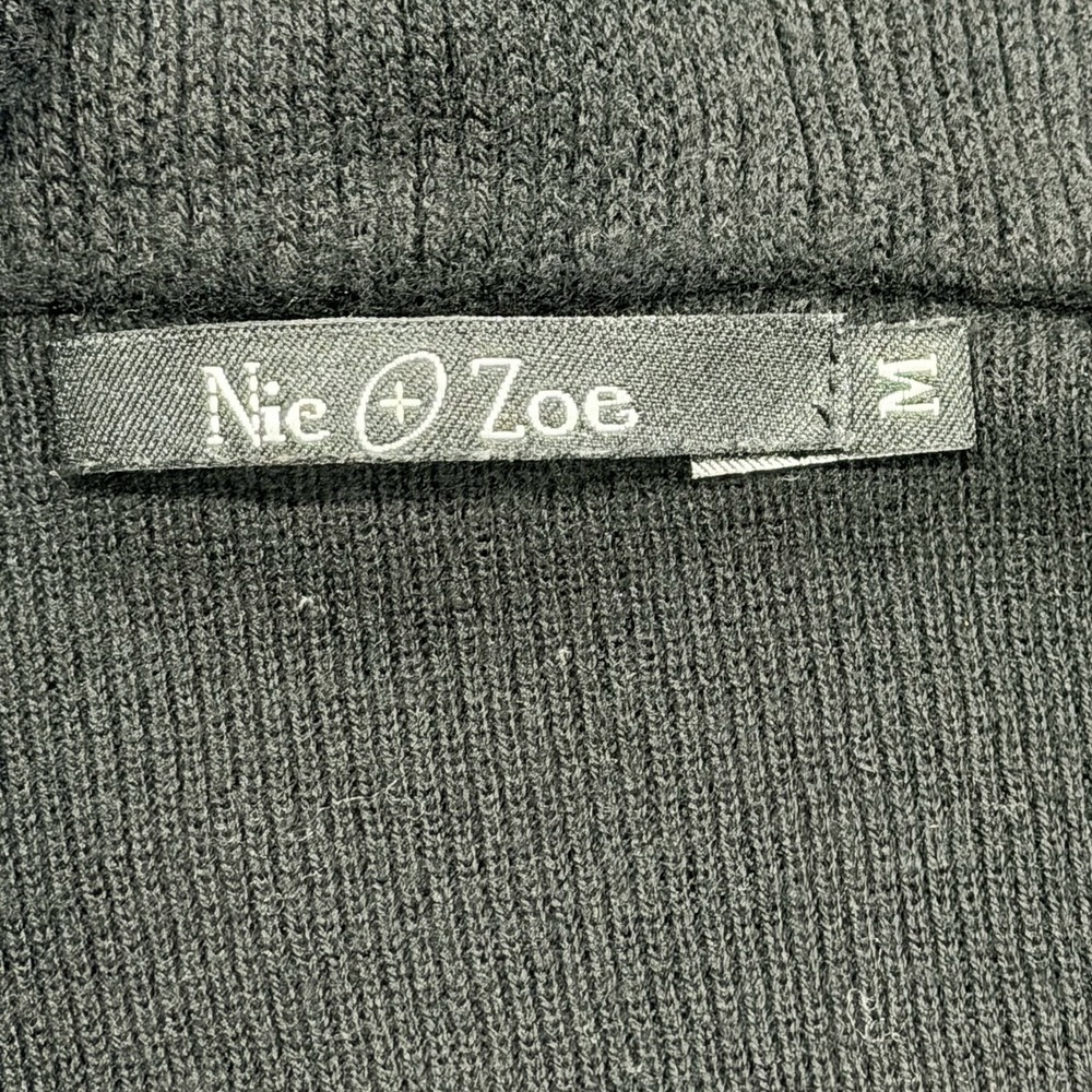 Nic + Zoe Women's Black Ruffle Front Cardigan Button Front Sweater Size M - Picture 8 of 10